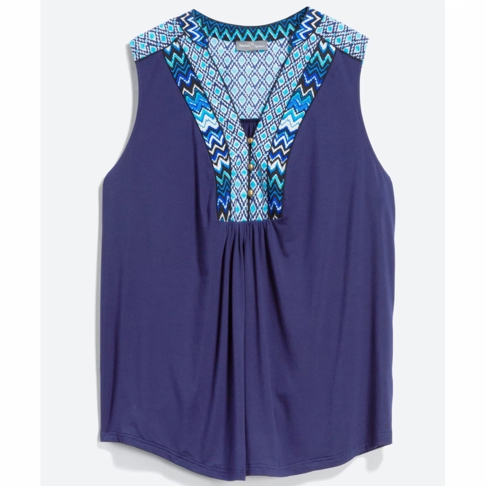 Navy Henley Tank, Market and Spruce (Stitch fix) 3x